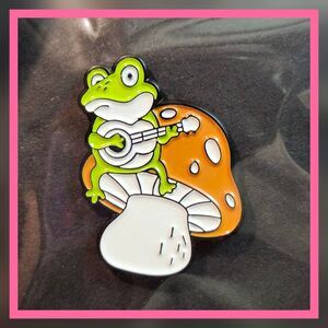 Mushroom Frog w/ Banjo 1" Enamel Pin